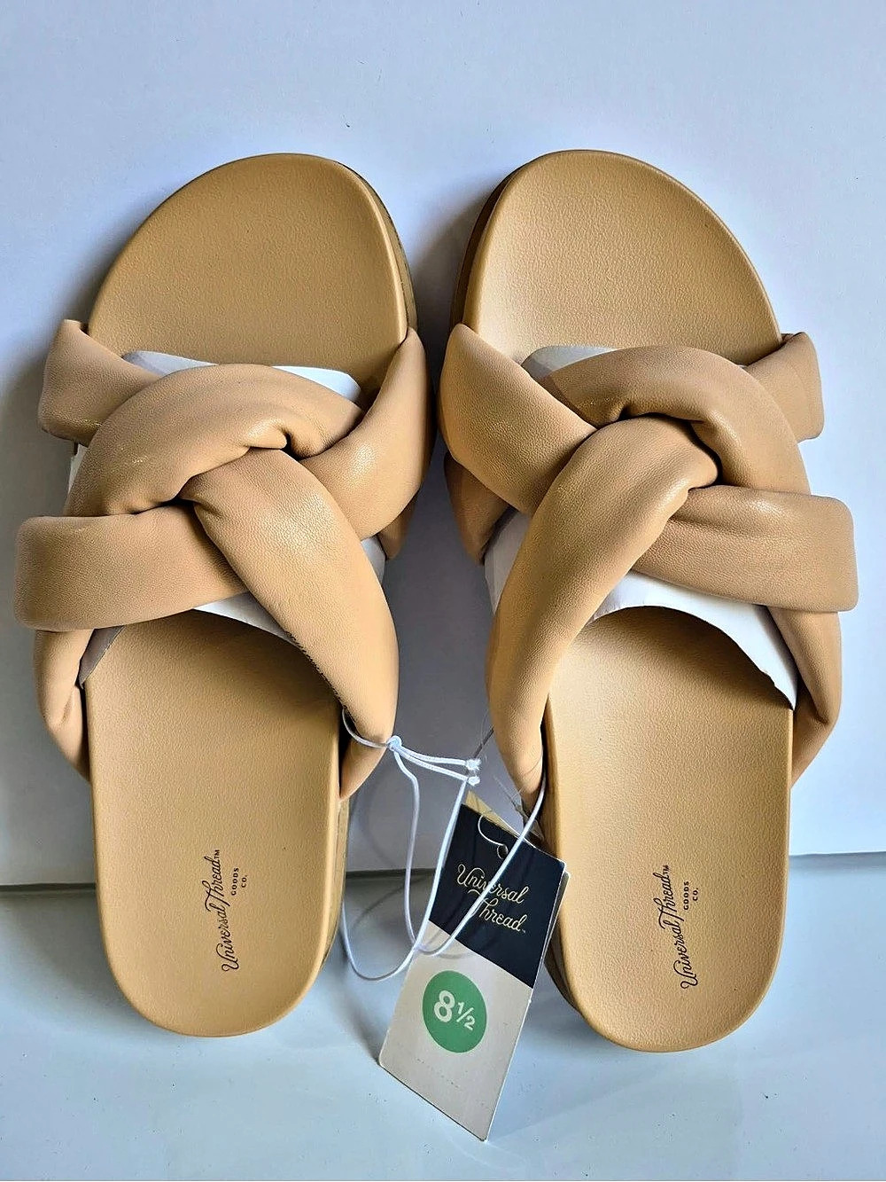 Universal Thread Women's Knotted Slide Sandals Brown US 8 NWT